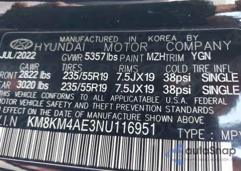 2022 Hyundai Ioniq 5 Se from USA, damaged, VIN KM8KM4AE3NU116951